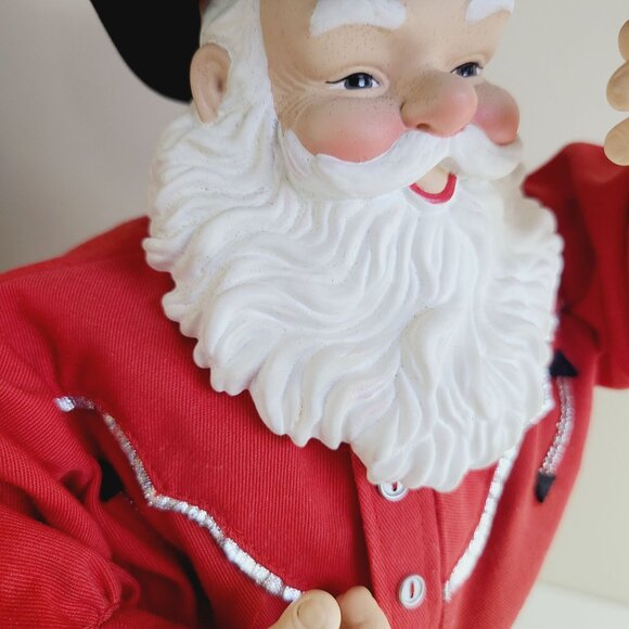 Rockin Jolly Rock Santa Animated Figure In Box Tested Works Vintage Christmas - Picture 4 of 15